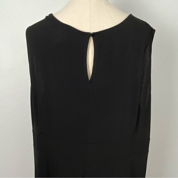 Catherine’s Black Midi Dress Classic Staple Faux Wrap Sleeveless Size 2X‎ - Picture 7 of 11